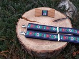 Folklore set - wooden bowtie and braces