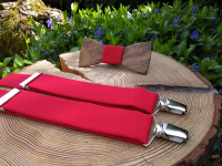  Men's set - wooden bow tie and braces