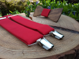  Men's set - wooden bow tie and braces