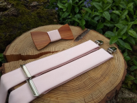  Men's set - wooden bow tie and braces