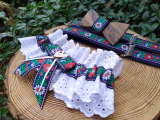 Folklore set - wooden bowtie and braces