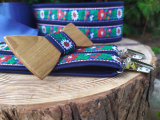 Folklore set - wooden bowtie, braces and women's belt