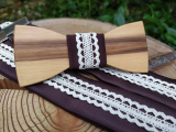 Men's wooden bowtie and braces