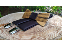  Men's set - wooden bow tie and braces