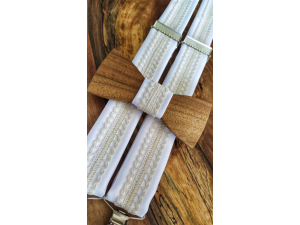 Men's wooden bowtie and braces