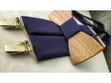 Men's set - wooden bow tie and braces