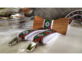 Folklore set - wooden bowtie and braces