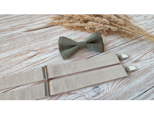  Greenery bow tie and braces